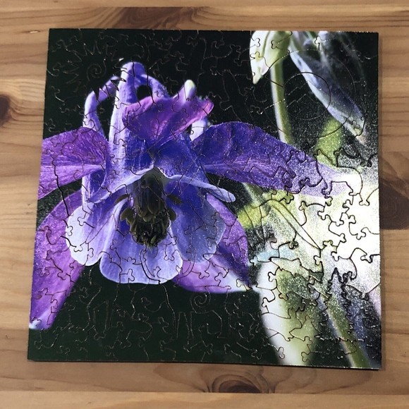 Artistry Wooden Jigsaw Puzzle Columbine Flower 141 Pcs 7.75 x 7.75 Complete USA